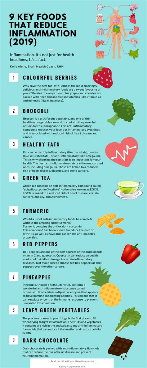 9 Key Foods That Reduce Inflammation — Happihuman By Kelly Aiello Nutrition Coach And Brain Health