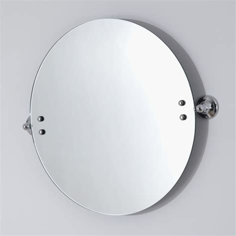 Modern Round Wall Mounted Swivel Bathroom Mirror Accessory With Chrome