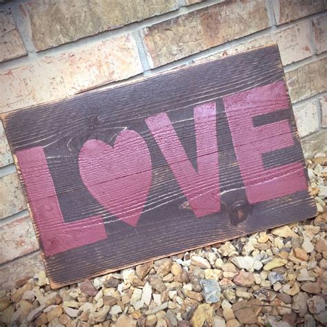 Rustic Love Wooden Sign 11x17 Hand Painted Sign Love Wedding Decor