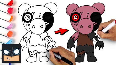 How To Draw Distorted Piggy Roblox Draw And Color Tutorial YouTube