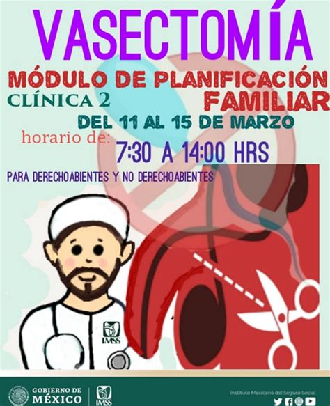 ¿en qué momento se puede realizar la vasectomía? IMSS invita a la Campaña de Vasectomía del 11 al 15 de ...
