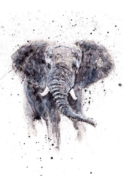 Elephant Painting Original Watercolour Painting Elephant No 2