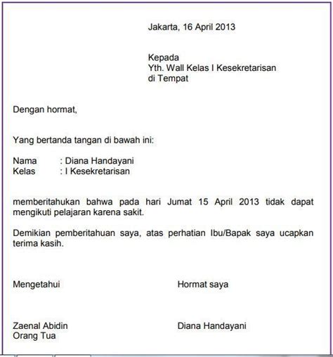 Inilah Contoh Surat Izin Tidak Masuk Kerja Yang Singkat Paling Baru