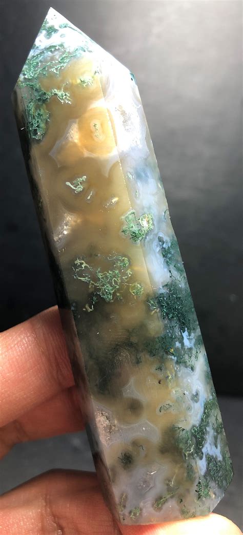 Moss Agate 88g Wow Sea Jasper Crystal Ocean Jasper Quartz Geode Reiki