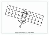 Satellite Colouring Space Transport Word Activity Village Explore Blank sketch template