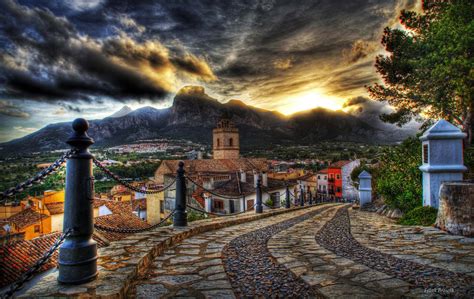 Free Download Architecture Street Mountain Hdr Old Sky Sunset Road