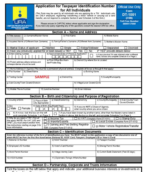 Online member user id registration. Uganda Revenue Authority Individual TIN Application Form ...