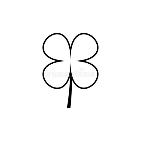 Four Leaf Clover Icon Vector Isolated On White Stock Illustration