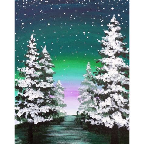 Evergreen Glow Christmas Paintings Christmas Paintings On Canvas