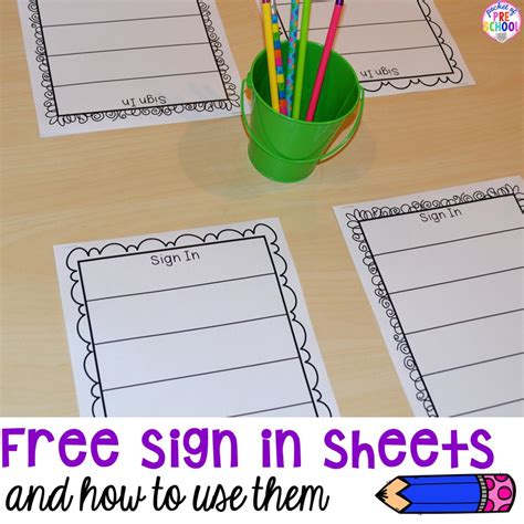 Just click on the form of your choice to be taken to the printable pdf file. Free Daily Sign In Sheets for Your Classroom - Pocket of Preschool