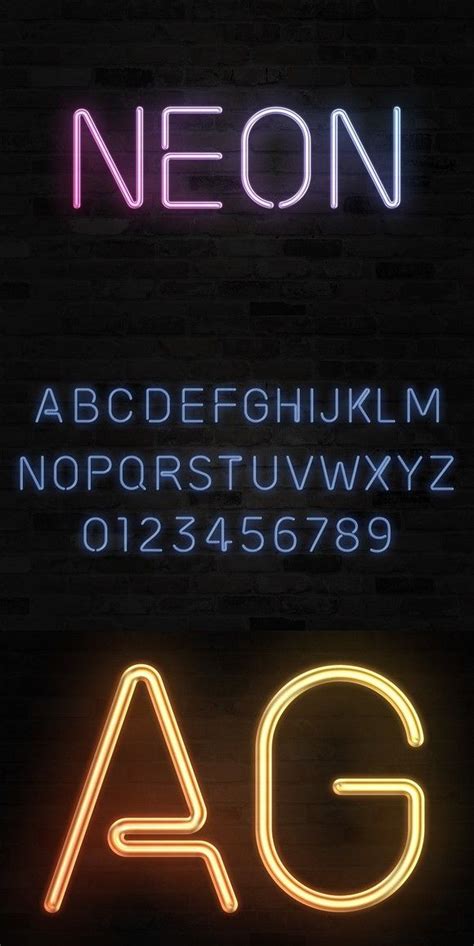 Neon Text Effect Neon Letters Photoshop Layer Styles 1400 Layer