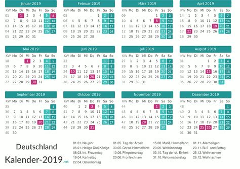 Wann sind nochmal genau die kommenden schulferien? Kalender 2019 VNR43 - TLYP
