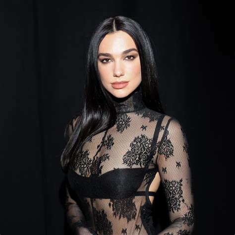 Dua Lipas Fashion Week Look Consists Of Lingerie Sheer Lace And Not