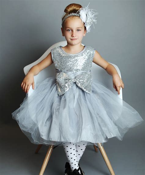 Silver Sequin Bow Dress Toddler And Girls Toddler Girl Dresses