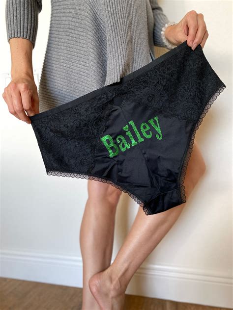 Personalized Panties Plus Size Black Cheeky With Lace Fast Shipping