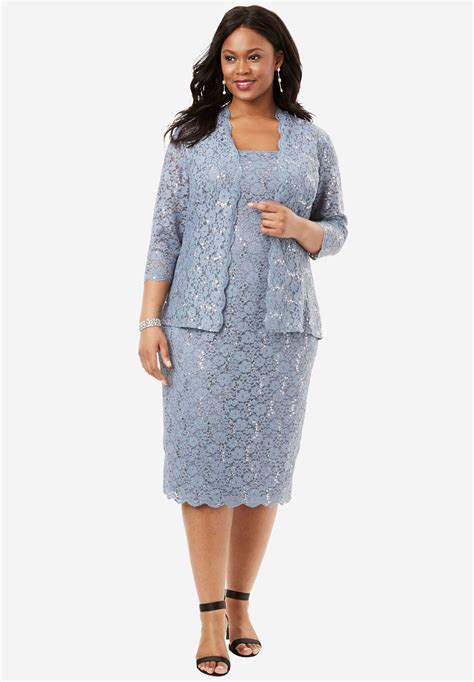 Lace Jacket Dress By Alex Evenings Plus Size Formal And Special Occasion