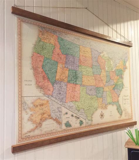 Vintage Style Hanging Map An Easy Diy Decor Idea