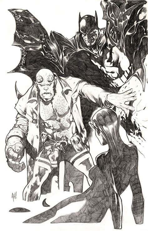 Batman Hellboy Catwoman Adam Hughes Comic Art Comics Artist