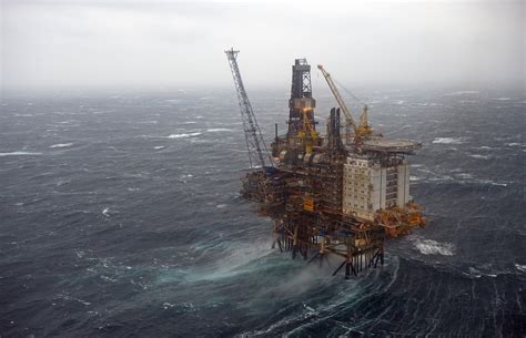 Oil Rig In Brage Oil Field Located In The North Sea 120 Km Northwest Of