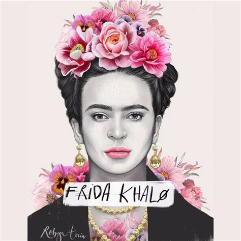Frida Khalo Print Wall Art Decor Flower Crown Feminism