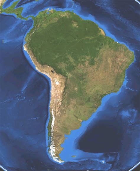 Satellite Map Of South America Ex