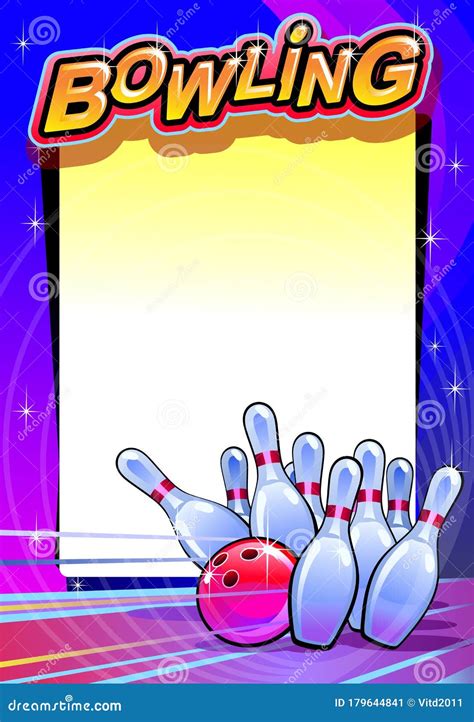 Vector Bowling Tournament Poster Template Modern Flyer Layout With