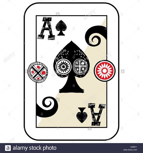 Hand Drawn Deck Of Cards Doodle Ace Of Spades Stock Photo Alamy