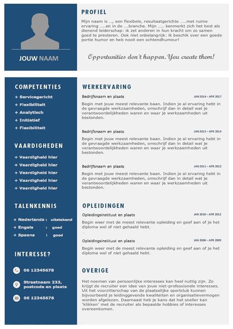 Cv Sjabloon Word Gratis