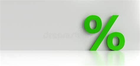 Percent Symbol Green 3d Rendering Discount Icon Stock Illustration