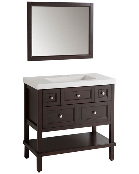 D corner vanity in grey with carrara marble top with white sinks with 1,090 reviews and the glacier bay everdean 36.50 in. Ashland II 36 Inch Vanity In Chocolate With Vanity Top And ...