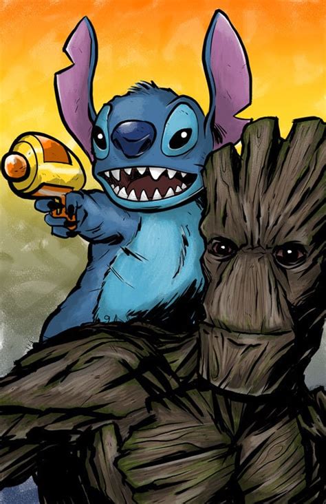 Stitch And Groot By Killustrationstudios On Etsy