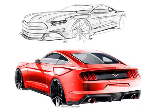 Ford Mustang Design Sketches By Kemal Curic Car Body Design