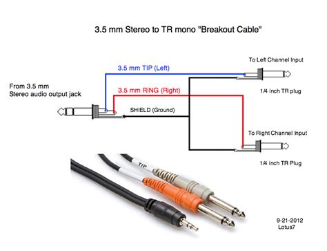 35mm Male Trs To Dual Xlr Male Stereo Breakout Y Cable Wiring Diagram