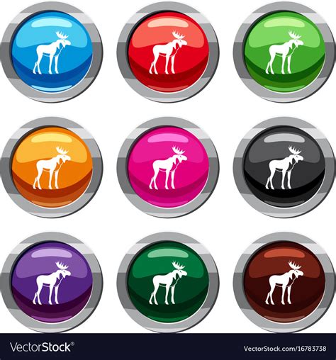 Moose Set 9 Collection Royalty Free Vector Image