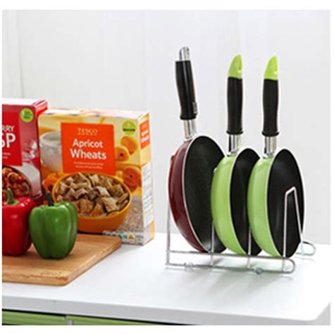 4.5 out of 5 stars. Kitchen Stainless Steel Frying Pan Rack Holder Houseware ...