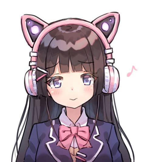 Cute Anime Girl With Headphones