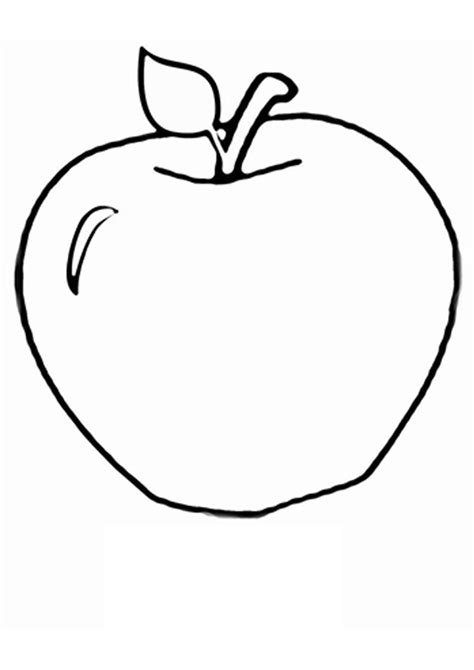 Manzana entera y media manzana. Dibujos de Una Manzana para Colorear, Pintar e Imprimir - DibujosOnline.Net