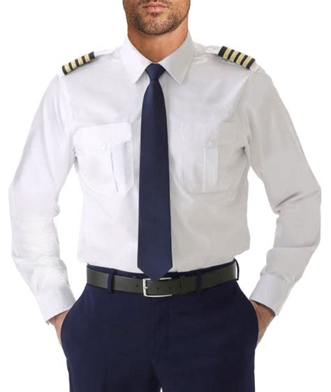 White Pilot Shirt Long Sleeve Tailored Shirts And Suits Pickashirt