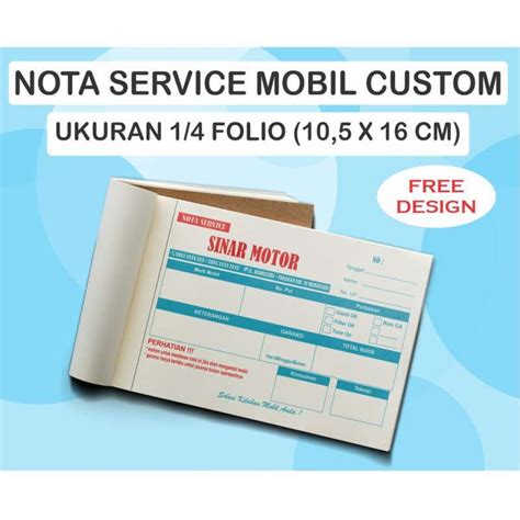 Jual Cetak Nota Service Mobil Custom Rangkap Surat Jalan Kwitansi