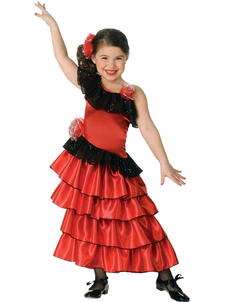Spanish Senorita Girls Fancy Dress Flamenco Dancer Kids National