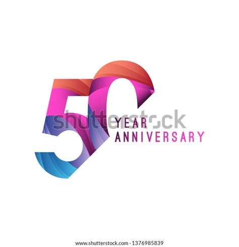 50th Anniversary Logo Design Stock Vector Royalty Free 1376985839