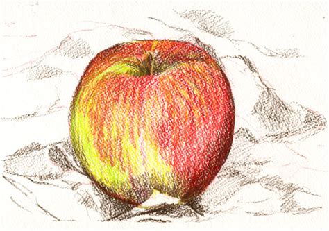 emotionally impelled  apple  day  colored pencil drawing