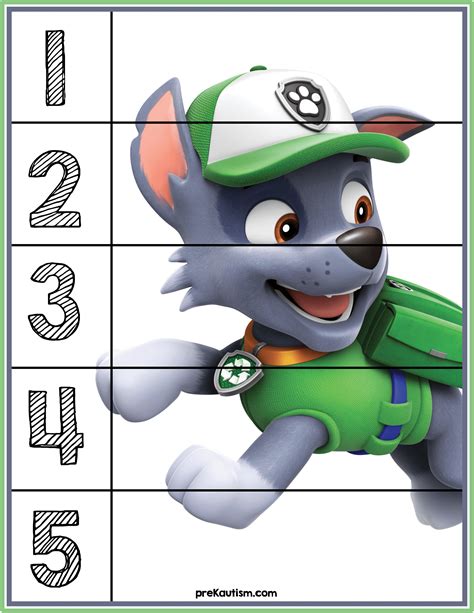 Free Paw Patrol 1 5 Counting Puzzle Toddler Activities Preschool