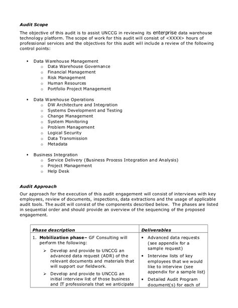 You can never really prepare for it and know what is coming and when. Sample audit plan