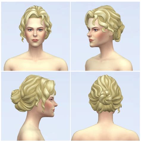 Curly Bun Female Hair At Rusty Nail Sims 4 Updates