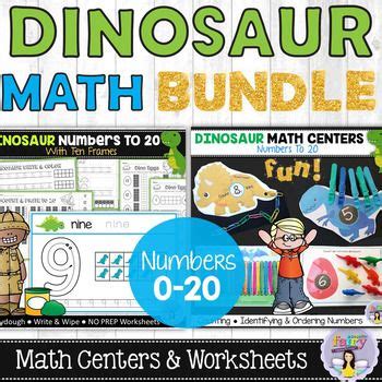 dinosaur math bundle numbers    centers worksheets math