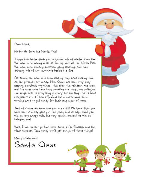 Easy Free Letters From Santa Customize Your Text And Design And