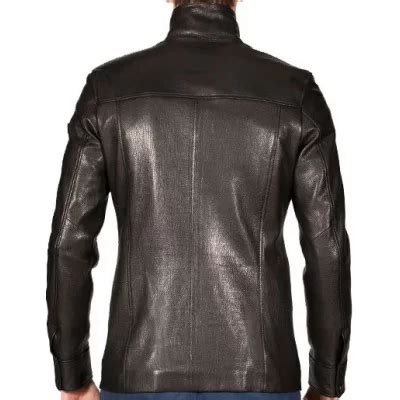 Veste homme cuir agneau modèle Martin agneau noir fabrication française