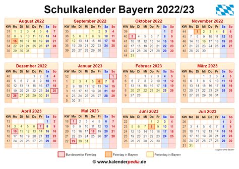 Kalender 2022 Bayern Zum Ausdrucken Ferien Bayern 2022 Ferienkalender