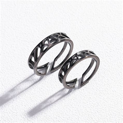 Webs Korean Style Personalized Statement Couple Rings Promise Etsy